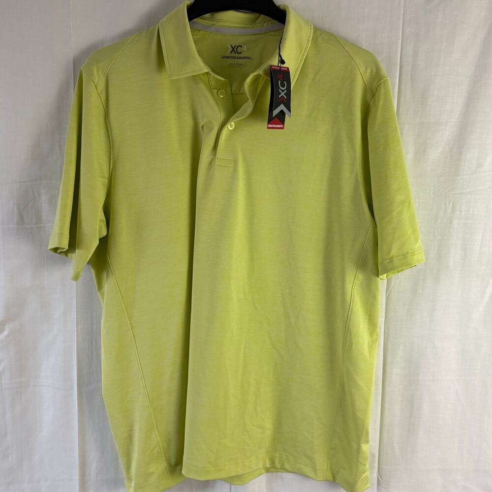 Johnston Murphy XC4 Performance Polo Shirt Size Large NWT Yellow